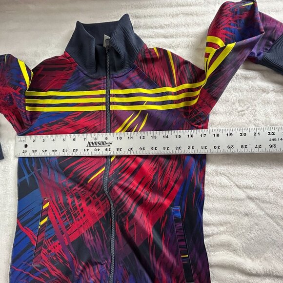 Adidas Womens Colorful Abstract 3 Stripes Full-Zip Track Jacket Small Active - Picture 8 of 9